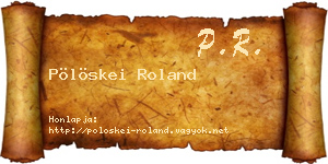 Pölöskei Roland névjegykártya